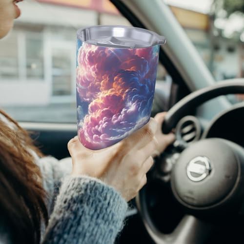 Colorful clouds stainless steel vacuum tumbler — photo 4
