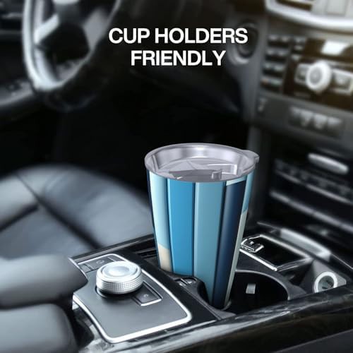 Blue stripes stainless steel vacuum tumbler — photo 5