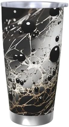 Black ink drop stainless steel vacuum tumbler