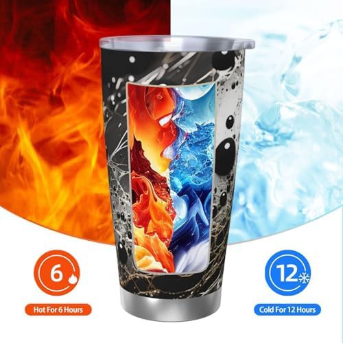 Black ink drop stainless steel vacuum tumbler — photo 3