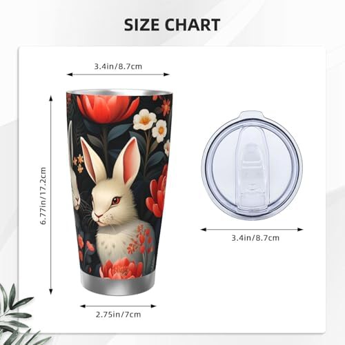 Bright bunnies and flowers stainless steel tumbler — photo 2