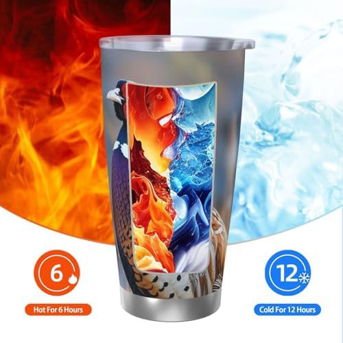 Pheasants animals stainless steel vacuum tumbler — photo 3