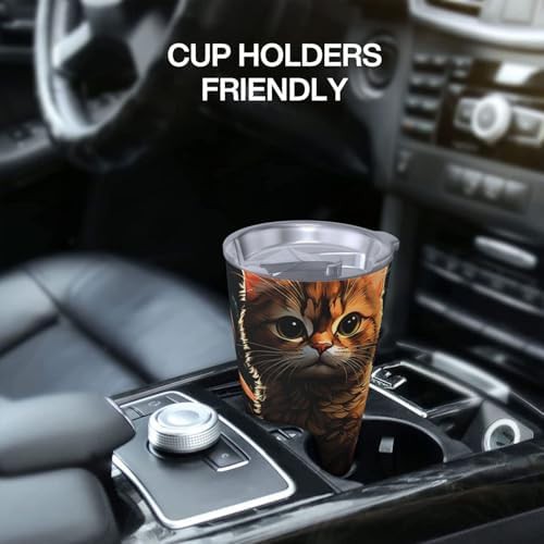 Cat pattern stainless steel vacuum coffee tumbler — photo 5