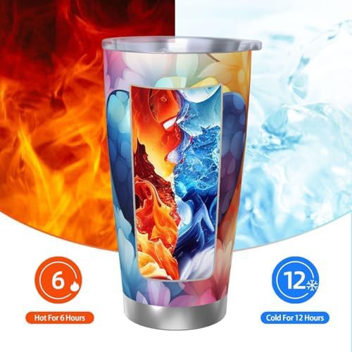 Blue love heart stainless steel vacuum tumbler — photo 3
