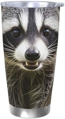 Raccoon pattern stainless steel vacuum coffee tumbler