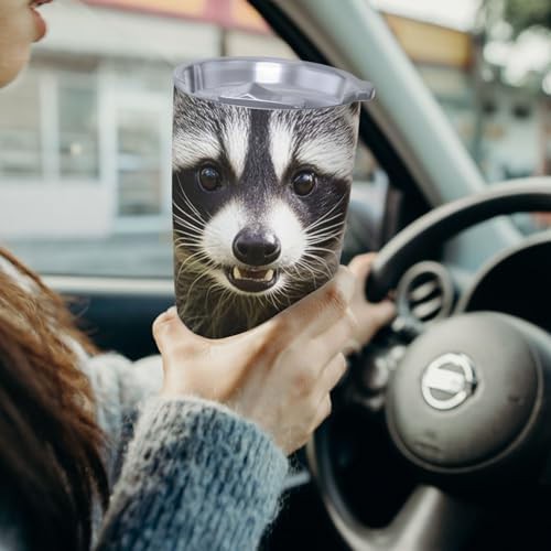 Raccoon pattern stainless steel vacuum coffee tumbler — photo 4