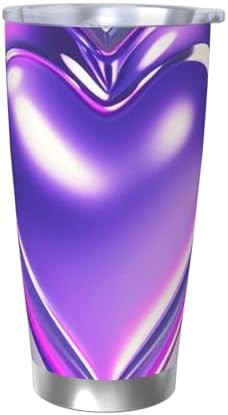 Purple hearts stainless steel vacuum tumbler