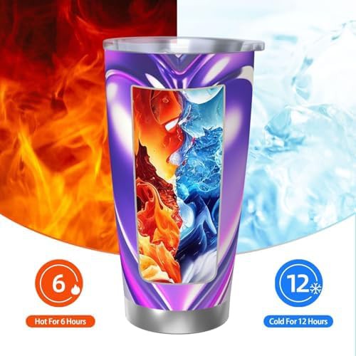 Purple hearts stainless steel vacuum tumbler — photo 3