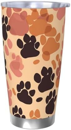 Brown Paws Patterned 20 oz Coffee Tumbler
