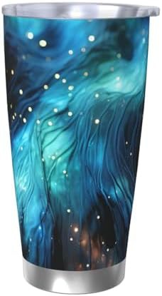 Fabric with gold powder stainless steel tumbler