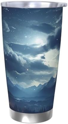 Dark night sky stainless steel vacuum tumbler