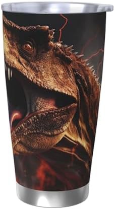 Dinosaur with open mouth stainless steel vacuum tumbler