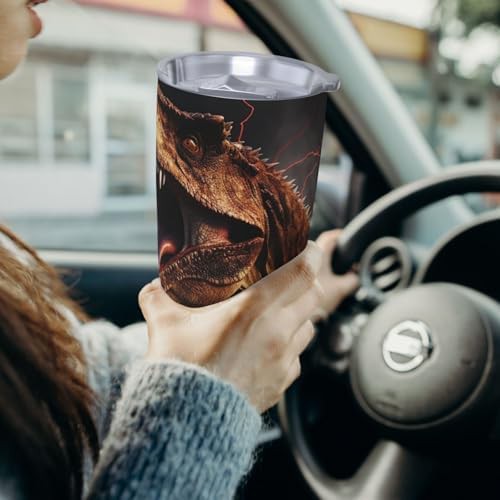 Dinosaur with open mouth stainless steel vacuum tumbler — photo 4