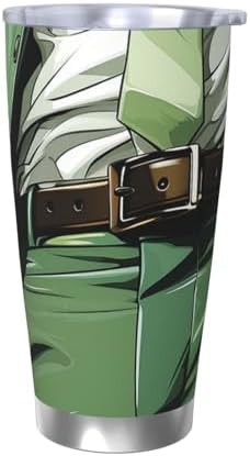 Green suit with belt stainless steel vacuum tumbler