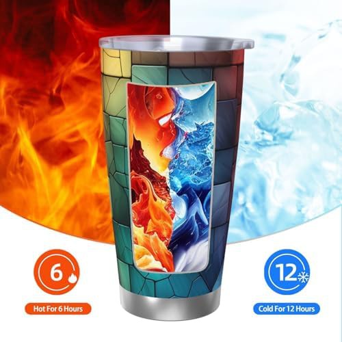 Colored tiles stainless steel vacuum tumbler — photo 3