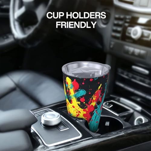 Colorful handprints stainless steel vacuum tumbler — photo 5
