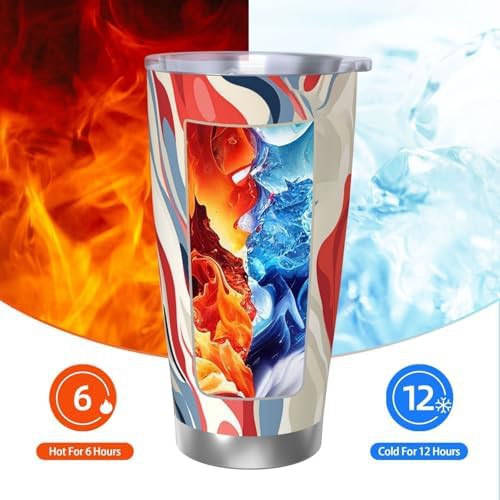 Red and white stainless steel vacuum tumbler — photo 3