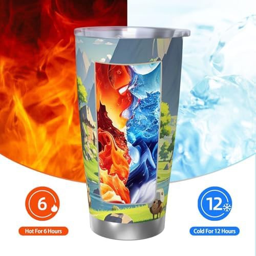 Cartoon landscape stainless steel vacuum tumbler — photo 3