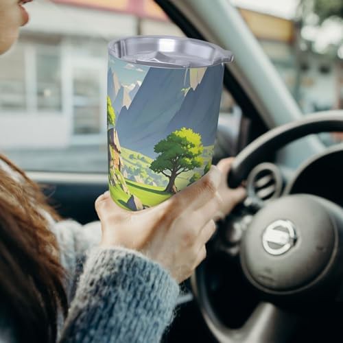 Cartoon landscape stainless steel vacuum tumbler — photo 4