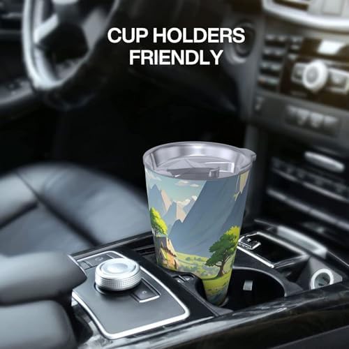 Cartoon landscape stainless steel vacuum tumbler — photo 5