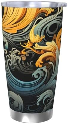Hawaiian pattern stainless steel vacuum tumbler