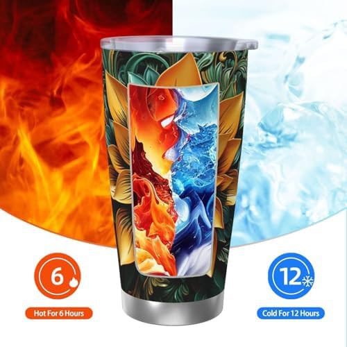 Carved flower stainless steel vacuum tumbler — photo 3