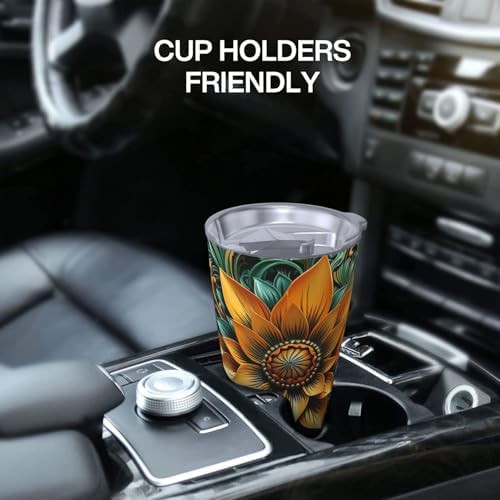 Carved flower stainless steel vacuum tumbler — photo 5