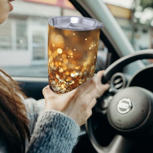 Gold glitter stainless steel vacuum tumbler — photo 4