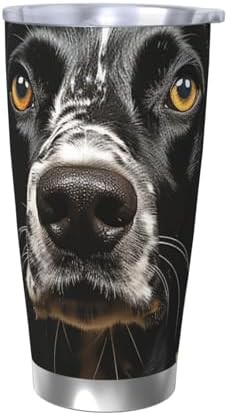 Polka dots and dogs stainless steel vacuum tumbler