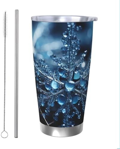 Blue Snowflake stainless steel vacuum tumbler