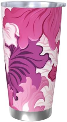 Solid pink stainless steel vacuum coffee tumbler