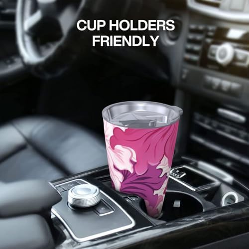 Solid pink stainless steel vacuum coffee tumbler — photo 5
