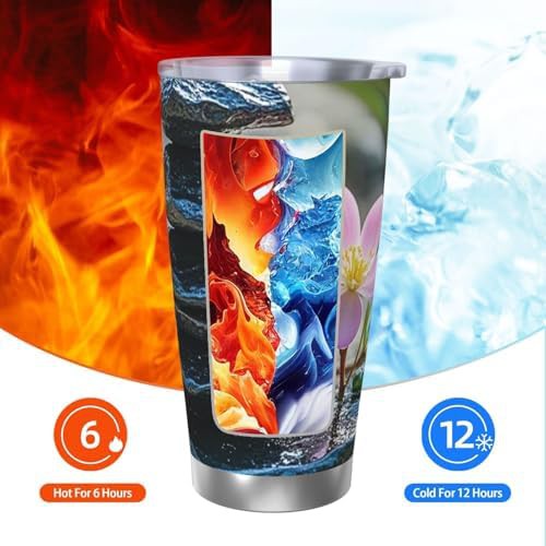 Black Stone Tower Flower stainless steel tumbler — photo 3