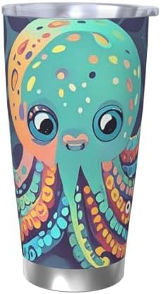 Abstract octopus stainless steel vacuum coffee tumbler