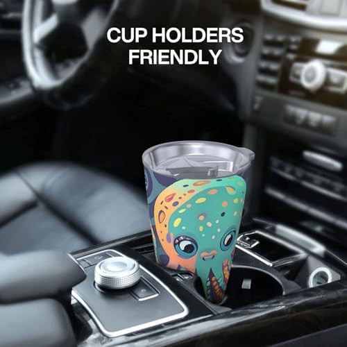 Abstract octopus stainless steel vacuum coffee tumbler — photo 5