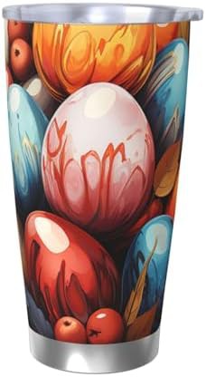 Easter egg pattern stainless steel vacuum coffee tumbler