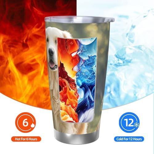 Golden Retriever dogs puppies pets stainless tumbler — photo 3