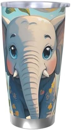 Lovely elephant stainless steel vacuum tumbler