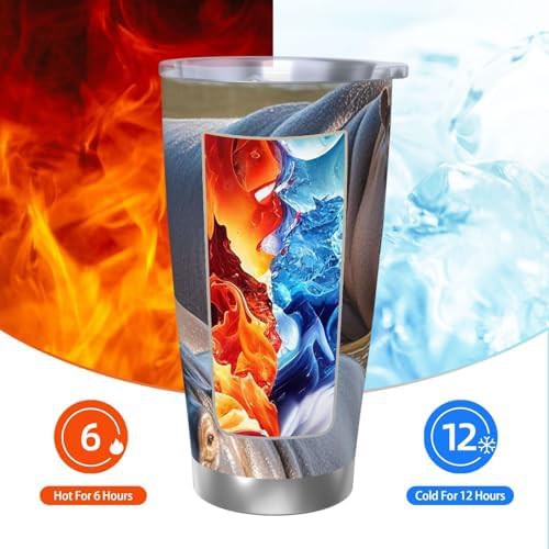 Hippos pattern stainless steel vacuum coffee tumbler — photo 3