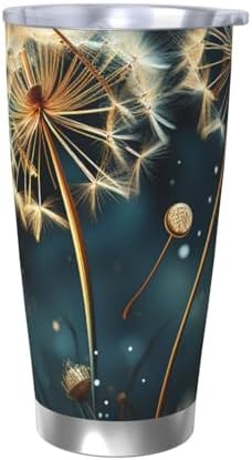 Dandelion Flowers in the Sky stainless steel tumbler