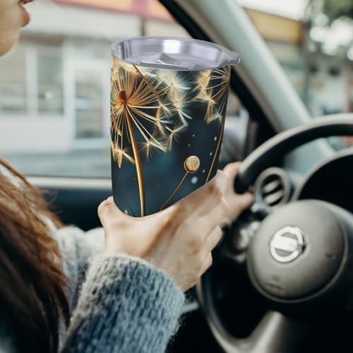 Dandelion Flowers in the Sky stainless steel tumbler — photo 4