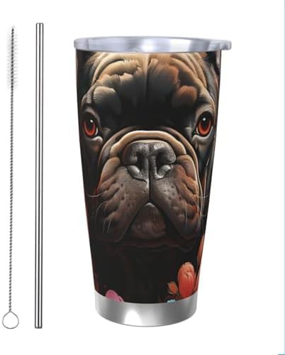 Bulldog and Flowers stainless steel vacuum tumbler