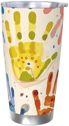 Hand print stainless steel vacuum tumbler