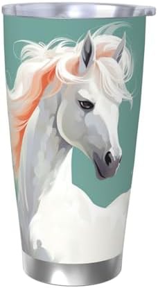 White Horse Patterned 20 oz Insulated Mug