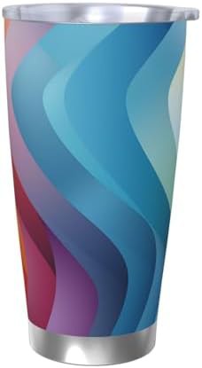 Rainbow curve stainless steel vacuum tumbler