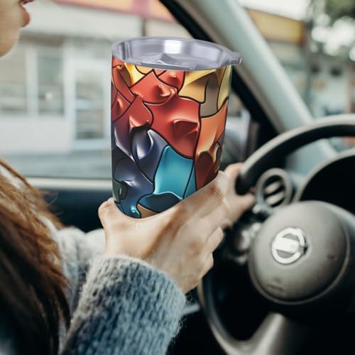 Raised jigsaw puzzle stainless steel tumbler — photo 4