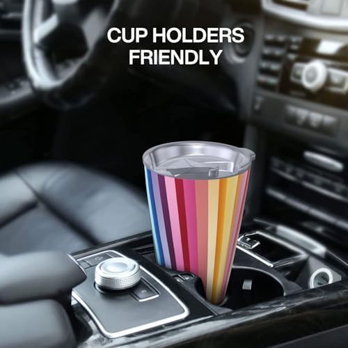 Rainbow stripes stainless steel vacuum tumbler — photo 5