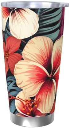 Hawaiian print pattern stainless steel vacuum tumbler