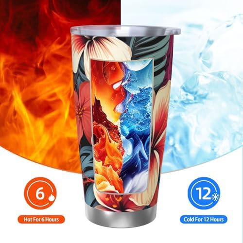 Hawaiian print pattern stainless steel vacuum tumbler — photo 3