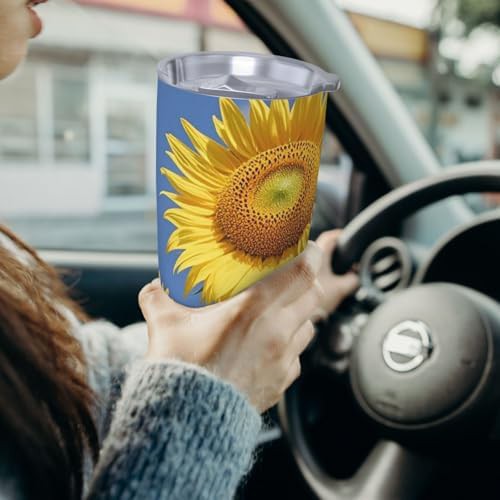Cute sunflower and butterfly stainless steel vacuum tumbler — photo 4
